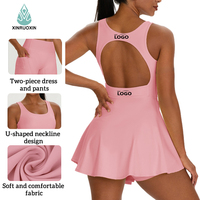 Ensemble de 2 pièces pour femmes, short intérieur respirant et extensible pour l'entraînement au tennis, les loisirs en plein air, les entraînements quotidiens, ensemble de jupes-shorts