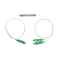 Divisor PLC de Fibra Óptica de 2 Vías y 0.9mm 1:2, Mini Tubo de Acero, Conector LC APC, FTTH, 1 Año de Garantía, OEM
