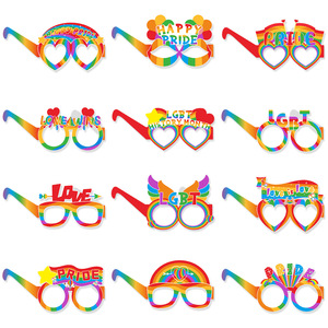 6pcs Rainbow Party Supplies Brillen Mexikanische Themen brillen Rahmen für Spaß Fiesta Party Dekorationen Foto Requisiten - Product Image 3