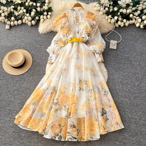 Long Bell Sleeve Dress Image - Elegant Women's Fashion Long Bell Sleeve Dress Image - Elegant Women's Fashion