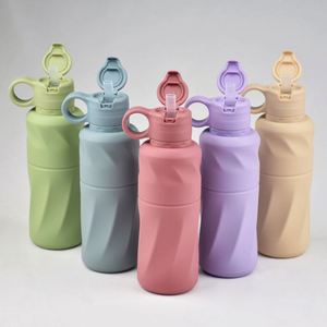 Botella Cuadrada Plegable Reutilizable de 600 ml, Libre de BPA, Silicona de Grado Alimenticio, a Prueba de Fugas, Apta para Lavavajillas, Unisex, Ecológica para Camping - Product Image 2