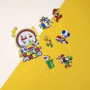 ชุดตกแต่งเค้กอะคริลิคธีมฮันนี่แอนด์สวีทเนส ซูเปอร์มาริโอ ท็อปเปอร์คัพเค้ก อุปกรณ์จัดงานวันเกิด - Product Image 5