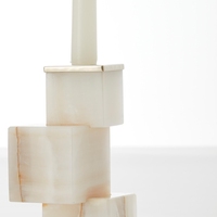 Stonekocc luxe blanc Oxyn pierre épissage marbre fait à la main résistant à la chaleur écologique vertical bougeoir ornement de table