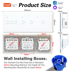 Panel de Interruptores Inteligentes Wifi de 6 Botones, Control Táctil, Vidrio Templado, Negro, Blanco, Gris, Dorado, con Función de Temporizador y Control Remoto por Voz a través de Aplicación - Product Image 4
