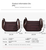 Sac à bandoulière pour femme, imperméable, léger, durable, en nylon, grande capacité, multi-poches, fonctionnel, décontracté, pour voyager