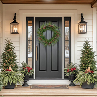 Guirlande de Noël artificielle en PVC+PE de 28 pouces avec pommes de pin enneigées, décoration de porte de Noël pour la maison/l'hôtel