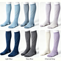 Chaussettes de compression de haute qualité avec logo personnalisé imprimé, design varié et coloré, douces, respirantes, soutien gradué
