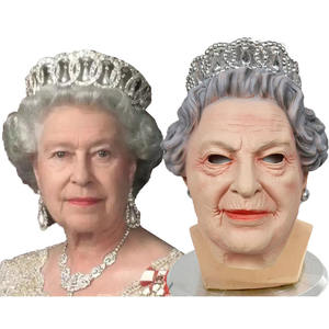 Masque Latex Adulte Halloween couronne <span class=keywords><strong>Elizabeth</strong></span> Cosplay masque pour Halloween Costume - Product Image 1