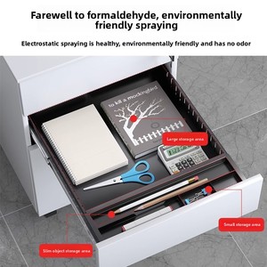 Gabinete de Almacenamiento Bajo con Ruedas y Cerradura, de Acero, con Cajones, Diseño Moderno y Minimalista, Hecho en China, para Archivo de Documentos de Oficina - Product Image 4