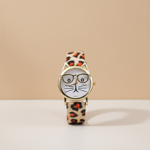 Reloj Infantil <span class=keywords><strong>de</strong></span> Lujo con Diseño <span class=keywords><strong>de</strong></span> Gato, Bonito Reloj <span class=keywords><strong>de</strong></span> Cuarzo con Correa <span class=keywords><strong>de</strong></span> Cuero para Niñas, Regalo <span class=keywords><strong>de</strong></span> Moda con Diseño Nuevo - Product Image 5