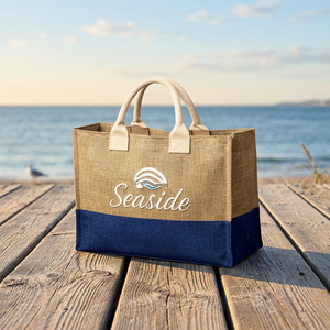 Sac fourre-tout en mélange de jute et de coton de qualité supérieure, élégant, réutilisable, respectueux de l'environnement - Product Image 4