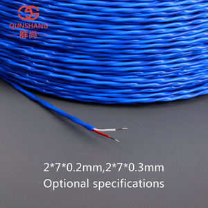 Kawat termokopel tipe K 2 * 24AWG, kawat pengukur suhu FEP biru, Ni cr-ni Si konduktor silikon kompensasi - Product Image 2