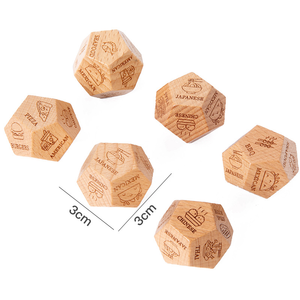 Bán buôn Ý tưởng quà Tặng polyhedra bằng gỗ các cặp vợ chồng lựa chọn xúc xắc biểu tượng tùy chỉnh mô hình ngày đêm xúc xắc AF Ter darkm 3*3cm Xúc xắc gỗ - Product Image 2