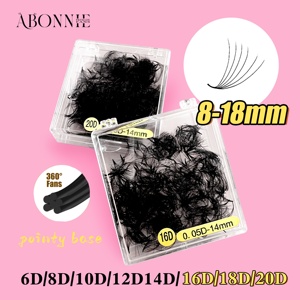 Abonnie J <span class=keywords><strong>B</strong></span> Curl Longue Tige Promade Ventilateurs Rapides à Cils Vente en Gros Éventails <span class=keywords><strong>Pro</strong></span> Made Bouquet Plateaux à Cils Pointu Base Mince Éventail Lâche - Product Image 1