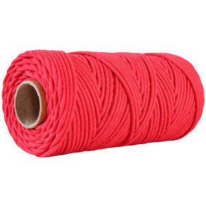 Vente en gros, 100 m/rouleau, 4mm, corde de Crochet tressée, décoration murale, bricolage, coton, <span class=keywords><strong>macramé</strong></span>, <span class=keywords><strong>fil</strong></span> torsadé - Product Image 5