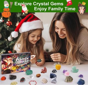 Calendrier de l'Avent avec cristaux de Noël de qualité supérieure avec collection de roches et 24 pierres précieuses de guérison - Product Image 4