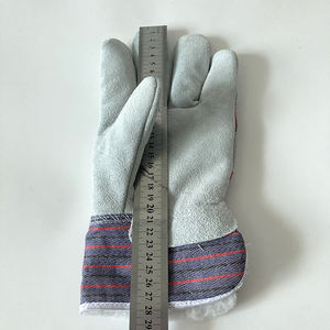 قفازات عمل شتوية من جلد البقر المشقوق، قفازات عمل قوية مقاومة للبرد مبطنة بالقطن - Product Image 5