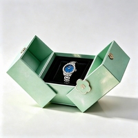 Boîte cadeau personnalisée pour bijoux avec double ouverture, plateau coulissant et doublure en suède pour demande en mariage, anniversaire, présentation en magasin