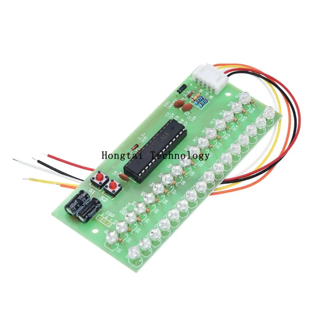 Blue LED light music audio spectrum kinetic display volume level indicator monitor dual channel 16 lights DC 8V-12V