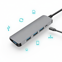 Échantillon disponible, faible MOQ, hub USB 3.0 Type C 4 ports avec port d'alimentation supplémentaire, connecteur en alliage d'aluminium, station d'accueil pour iMac, PC, ordinateur portable