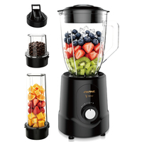 AKANE A.81465 Elektrische blender 500W 1,5L glazen kan 24000RPM 4-in-1 elektrische blender/mixer met snelle start en eenvoudige reiniging