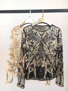 Nuova Collezione: Camicetta <span class=keywords><strong>Trasparente</strong></span> con Paillettes Sexy da Festa per Donne - Product Image 5