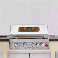 Moderne En Acier Inoxydable Villa Patio Cuisine Extérieure Tout-en-Un Grill Station Évier Pliant Camping Parties Utiliser Naturel