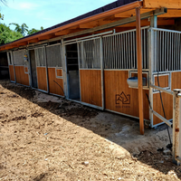 Box de chevaux extérieur SeePoem avec toit en acier galvanisé, tailles personnalisables (3x3m-4x4m), hauteur 2.8m-4.4m pour chevaux