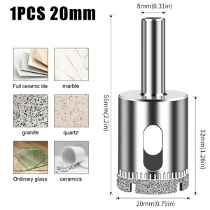 Foret diamanté pour carrelage en verre, ouvre-trou diamanté, diamètre de la tige <span class=keywords><strong>3</strong></span>,2 mm/8 mm/9,8 mm, longueur 56 mm, pour le perçage de la maçonnerie - Product Image 5