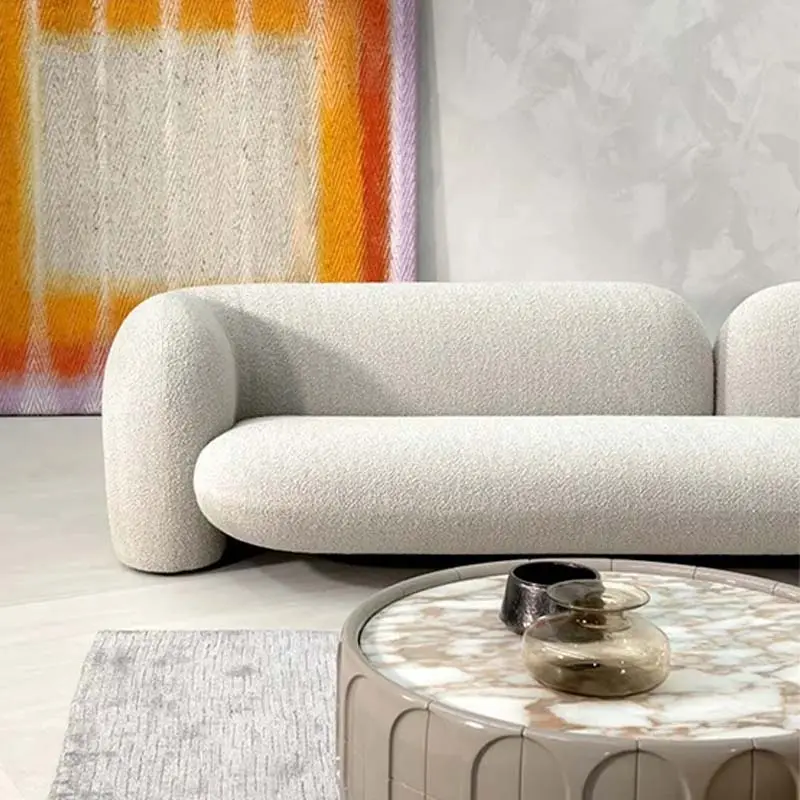 Mueble de sala de estar moderno de lujo, mueble de tela de estilo americano, sofá para habitación, base de madera de roble