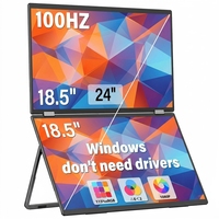 Faltbarer Dualer Tragbarer Monitor 18,5 Zoll 100Hz FHD IPS Bildschirmerweiterung Ohne Treiber für Laptop Business Gaming