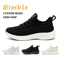 Chaussures de marche pour hommes personnalisées à lacets, style baskets, respirantes, en maille tricotée, à enfiler, décontractées, fabriquées par un fabricant