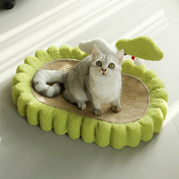 Lit pour chat créatif 3-en-1 moderne en forme de cactus, avec griffoir en sisal, jouet à bille et nid douillet multifonctionnel de luxe surdimensionné