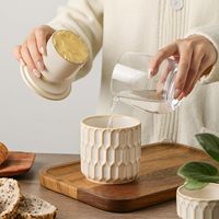 Pot à beurre en céramique avec ligne de niveau d'eau et couvercle, pour beurre mou ou onctueux, idéal pour le comptoir de cuisine