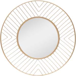 Parisloft 28 "กระจกโลหะติดผนังทรงกลมสีทองร่วมสมัยตกแต่งด้วยกระจกผนังลวดที่ทันสมัย - Product Image 4