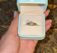 Bague Fleur de Cerisier Plaqué Or 18K en Acier Inoxydable Étanche et Inaltérable, Marque Fanhua, Tendance et Élégante