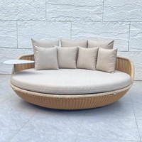 Lit de repos d'extérieur en métal pour villa, jardin, terrasse, résistant à la pluie et au soleil, avec coussins, simple, type hamac balançoire
