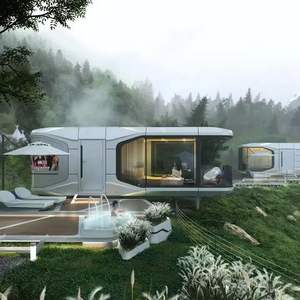 Casa prefabricada de cápsula espacial de Villa móvil grande, hotel con baño y cocina, contenedor de cápsula espacial, casa pequeña - Product Image 4