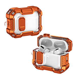 Étui de protection pour <span class=keywords><strong>AirPods</strong></span> Pro <span class=keywords><strong>3</strong></span>, étui de luxe antichoc pour écouteurs, verrouillage de sécurité, coque rigide transparente en PC avec mousqueton - Product Image 1