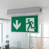 LED-beleuchtetes IP65-zertifiziertes Notausgangsschild mit Laufenden-Mann-Motiv, Notbeleuchtung für Deckenmontage mit 3 Stunden Akku für Innen-/Außenbereich, 110-220V