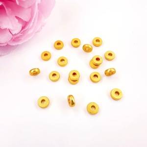 Gold Plated Frosted Round Spacer Beads For <b>Bracelet</b> Making Jewelry Findings 8mm <b>Copper</b> Core Color Preserving - Product Image 4