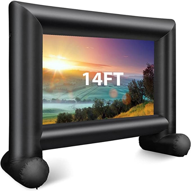 Backyard 14ft Inflatable Screen Outdoor Projection Movie Screen Inflatable Projector Screen for Outside Used