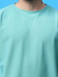 Camiseta de ajuste relajado de cuello redondo liso para hombre, camiseta de gran tamaño hecha a mano, producto a granel personalizado - Product Image 3