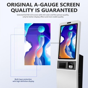 Nhà máy trực tiếp 21.5 23.6 27 32 43 inch tự phục vụ kiosk thiết bị đầu cuối tương tác không dùng tiền mặt thanh toán cho ngân hàng hàng đợi in mã vạch - Product Image 2