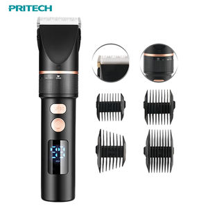 Tondeuse à <span class=keywords><strong>cheveux</strong></span> électrique rechargeable PRITECH, lame en céramique, titane, pour hommes - Product Image 1