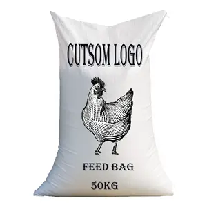 사용자 정의 로고 빈 pp 짠 자루 폴리 프로필렌 사료 가방 25kg 50lb 100 파운드 판매 포장 쌀 곡물 가루 옥수수 비료