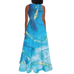 Abiti lunghi femminili di Design marmorizzato eleganti donne alla moda vestono <span class=keywords><strong>abbigliamento</strong></span> da donna da spiaggia per le vacanze Streetwear all'<span class=keywords><strong>ingrosso</strong></span> di alta qualità - Product Image 4