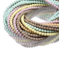 Perles rondes en pierre oxydée 4MM Macaron Color Series Glossy & Matte Finishes Natural Stone Beads for Jewelry Making & DIY Crafts