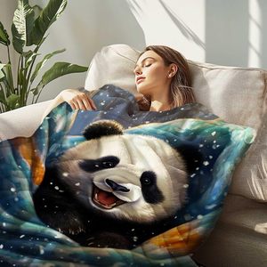 Dễ thương <span class=keywords><strong>Panda</strong></span> ném chăn, đáng yêu mùa đông chăn động vật cho trẻ em và người lớn, Trọng lượng nhẹ <span class=keywords><strong>Fleece</strong></span> cho đi văng, giường - Product Image 2