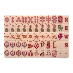 Set Mahjong Americano Personalizzato di Lusso in Acrilico a Strato Singolo, con Tessere Incise Wild Mare, Rose del Deserto/Verde Heritage, Nuovo Set da Viaggio - Product Image 1
